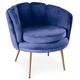 Fauteuil arrondi velours bleu