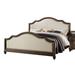 Lourena Beige and Weathered Oak Queen Panel Bed