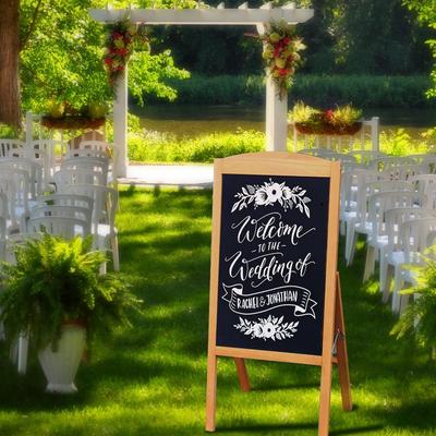 Chalkboard A Board Magnetic A Frame Blackboard Sandwich Board Wood - 35