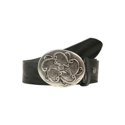 Ledergürtel, Damen, Gr. 90, schwarz, Rindsleder, RETTUNGSRING BY SHOWROOM 019, unifarben, feminin,klassisch,modisch, Gürtel, Schließe mit floralem Design Image