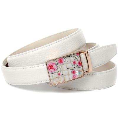 Ledergürtel ANTHONI CROWN, Damen, Gr. 70, weiß, Leder, unifarben, Gürtel, mit Sommerfeeling, kleiner Glitzerstein Image