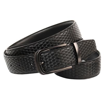 Ledergürtel ANTHONI CROWN, Damen, Gr. 100, schwarz, Leder, unifarben, Flechtoptik, modisch,klassisch, Gürtel, Wendegürtel mit anthrazitfarbener Schließe Image