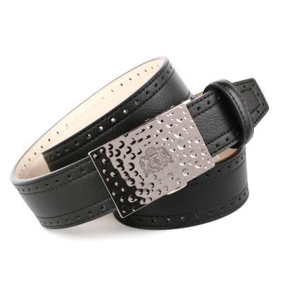 Ledergürtel ANTHONI CROWN, Damen, Gr. 100, schwarz, Leder, unifarben, Gürtel, mit Automatik-Schließe, Ausstanzungen am Rand Image