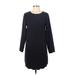 Aqua Casual Dress - Shift: Black Solid Dresses - Women's Size Small