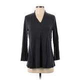 Eileen Fisher Long Sleeve Blouse: Black Tops - Women's Size Small