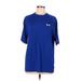 Under Armour Active T-Shirt: Blue Solid Activewear - Women's Size Medium