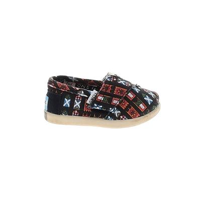 TOMS Flats: Black Print Shoes - Kids Girl's Size 4