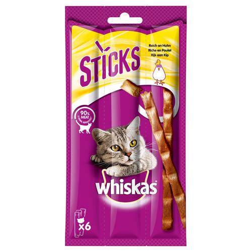 14x 36g Whiskas Sticks Reich an Huhn Katzensnacks