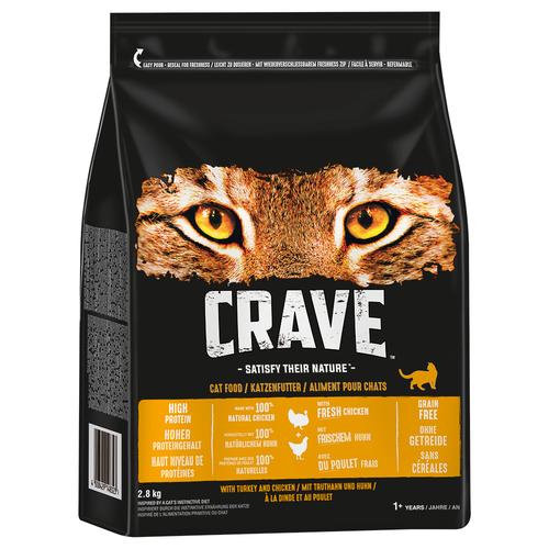 2x 2,8kg Crave mit Truthahn & Huhn Katze Trockenfutter