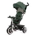 Kinderkraft Aston Tricycle, Baby Push Trike, Kids First Bike, Free Wheel Functions, Parenthandle, Footrest, Accessories, Bag, Cupholder, from 9 Months to 5 Years, Green