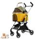 PJDDP Metal Lightweight Pet Stroller,Foldable Portable Travel Dog Stroller for Medium Small Dogs & Cats,4 Wheels with Detachable Carrier Storage Basket,Yellow