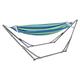 Outdoor Hammock, Camping Hammock, Folding Hammock Height Adjustable Strong Load Bearing High Stability Non-Slip Pad Design Simple Installation Swing Hammock with Heavy-Duty Hammock Stand (Silver)