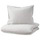 IKEA BERGPALM Duvet Cover and Pillowcase, 150x200/50x60 cm, Grey/Stripe