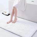 smiry Luxury Chenille Bath Rug, Extra Soft and Absorbent Shaggy Bathroom Mat Rugs, Machine Washable, Non-Slip Plush Carpet Runner for Tub, Shower, and Bath Room (47''x24'', White)