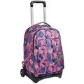 Invicta Rolling backpack, NEW Tech PAISLEY Wheeled Book Bag, 3 in 1, Detachable Backpack + Trolley, for Teen, Girls&Boys, For School, Sport, Free Time, Laptop Sleeve, Italian Design, pink