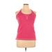 Nike Active Tank Top: Pink Color Block Activewear - Women's Size X-Large