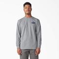 Dickies Men's Long Sleeve Heavyweight Logo T-Shirt - Heather Gray Size L (WL22C)