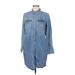 Casual Dress - Shirtdress: Blue Dresses - Women's Size 6