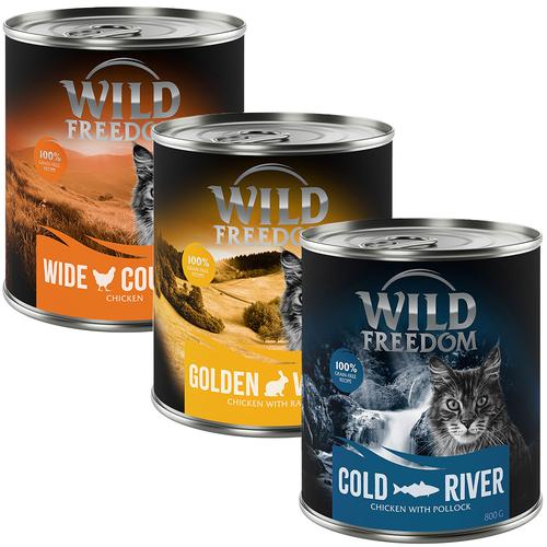 6x 800g Wild Freedom gemischtes Paket Nassfutter für ausgewachsene Katzen