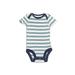Child of Mine by Carter's Short Sleeve Onesie: Blue Stripes Bottoms - Size Newborn