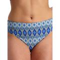 Moontide Womens Bohemian Aesthetic High Ruched Bikini Brief Blue Polyamide - Size X-Small