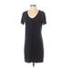 Theory Casual Dress - Shift Scoop Neck Short sleeves: Black Print Dresses - Women's Size Small
