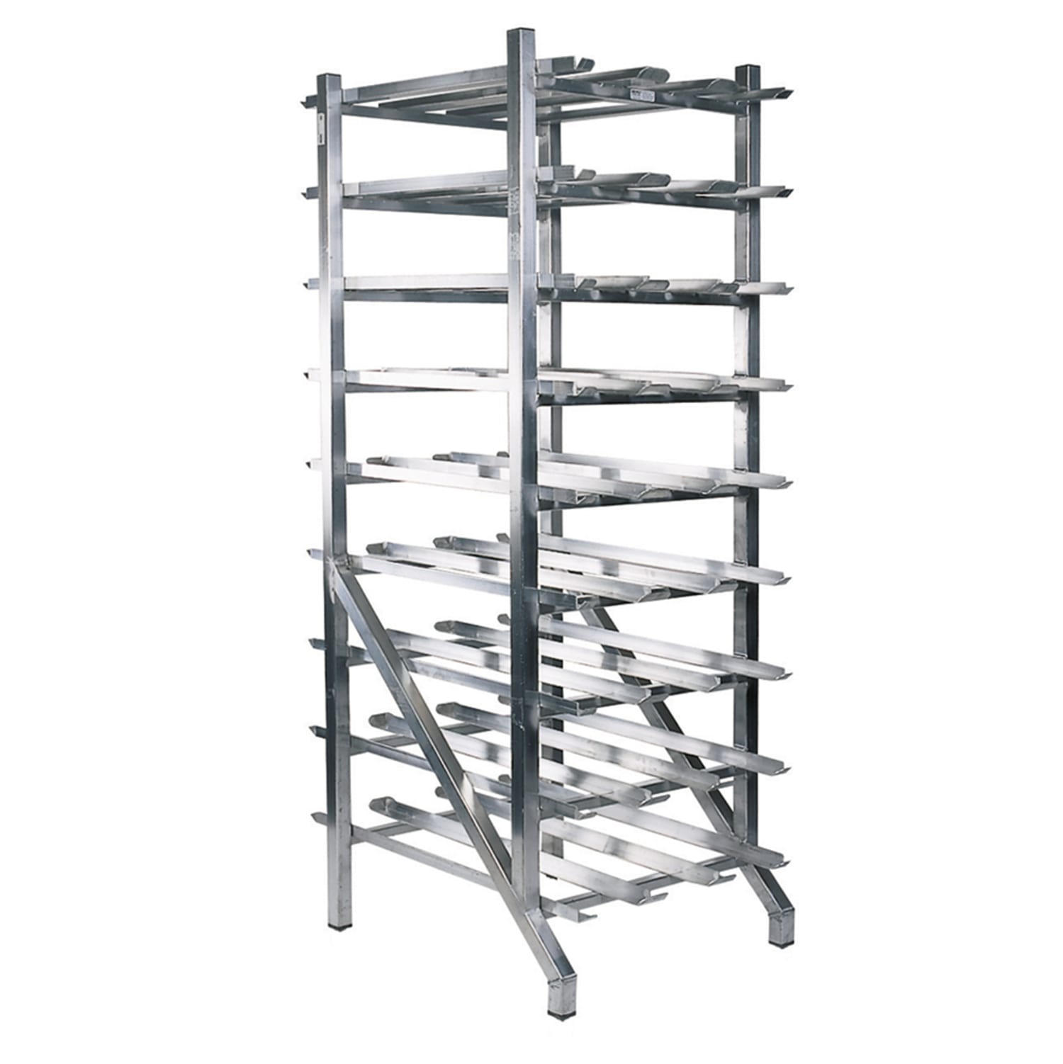 Winholt CR-54S-S 35"H Mobile Can Rack Storage w/ 54 #10 or 54 #5 Capacity, Stainless Steel