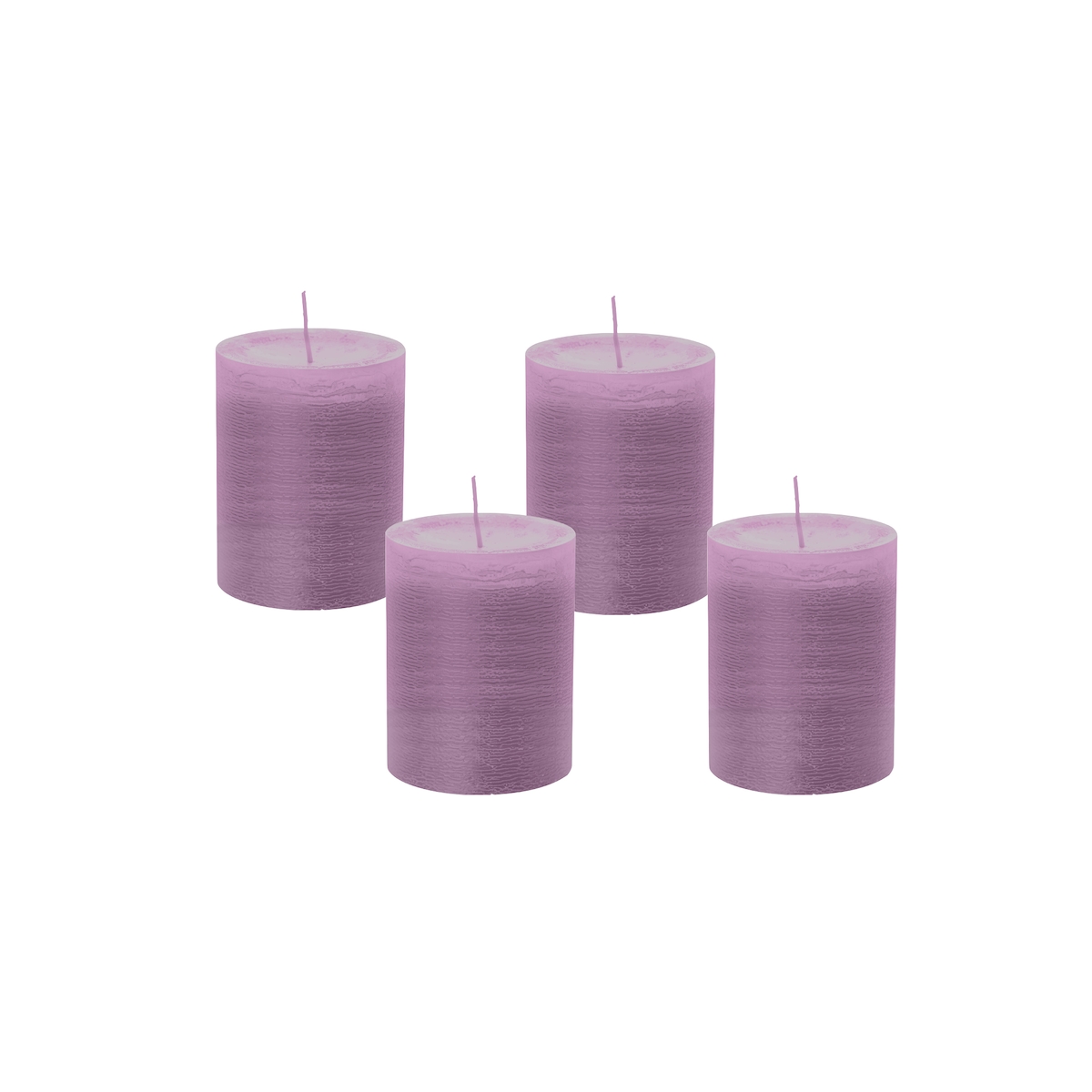 Wiedemann Kerzen Rustik Marble Kerzen (durchgefärbt mit ASF) Mauve Lila 130 x 78 mm, 4 Stück Image