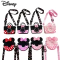 Disney Bag Mickey Mouse Shoulder Bag Cartoon Anime Kawaii Minnie Mickey Silicone Handbag Pocket Pack