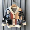 2023 Spring Autumn Fashion Jackets Children Cartoon Cardigan Knit Sweater Boys Clothes Kids Cute