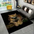 3D Tiger Leopard Cheetah Lion Wolf Area Rug Carpet Rug for Living Room Bedroom Sofa Doormat Kitchen