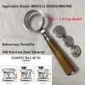 58mm Bottomless Portafilter With 1 2 4 Cup Basket For Breville BES920/980/990 Stainless Steel Naked