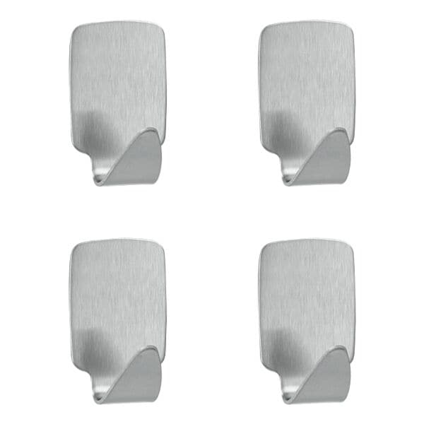 Metaltex 4er-Pack Haken »mini carré« Edelstahl selbstklebend silber Image