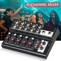 Fairnull Sound Mixer Professional Reverberation Effect Metal Shell 10 Channels Mini Mixer for Outdoor