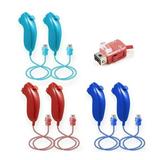 JFY 2 Packs Wii Nunchuck Controller Nunchuck Replacement Controllers Joystick Gamepad for Wii Wii U Console Black White Blue Pink Red