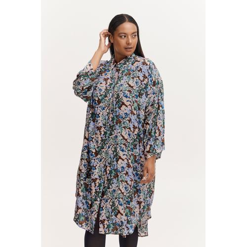 „Hemdblusenkleid FRANSA „“Fransa FPHAVIS DR 1″“ Gr. 54, EURO-Größen, braun (rain drum mix) Damen Kleider Blusenkleider“