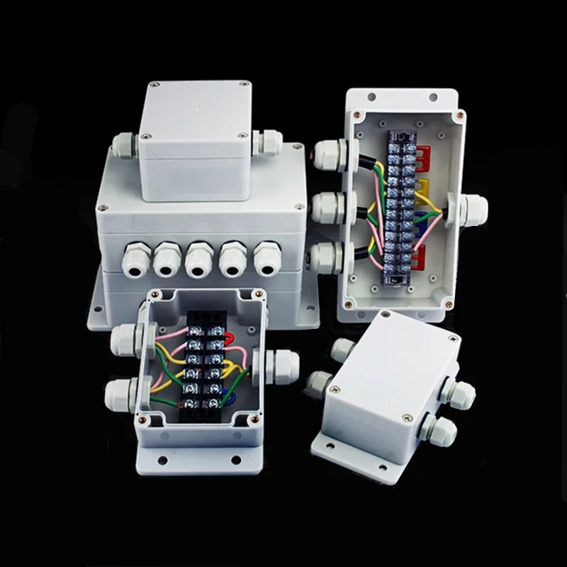 Outdoor IP 67 Wasserdicht Junction Box mit Terminal Block Kunststoff Regen Proof Kabel Threading Verdrahtung Box Image