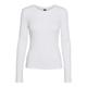 VERO MODA Dünner Pullover Langarm Shirt Rundhals Sweater RIPP Jersey Slim Fit VMROMA, Farben:Weiß-2, Größe:L