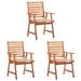 Buyweek Patio Dining Chairs 3 pcs with Cushions Solid Acacia Wood