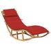 Buyweek Rocking Sun Lounger with Cushion Solid Teak Wood