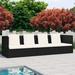 Buyweek Patio Bed with Cushion & Pillows Poly Rattan Black