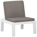 Buyweek Patio Lounge Chair with Cushion Plastic White