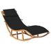 Buyweek Rocking Sun Lounger with Cushion Solid Teak Wood