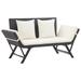 Buyweek Patio Bench with Cushions 69.3 Black Poly Rattan