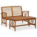 Buyweek 2 Piece Patio Lounge Set Solid Acacia Wood