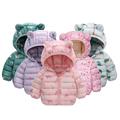 Godderr Newborn Kids Cartoon Winter Jacket Printed Winter down Coats for Boys Girls 9M-5Y Hooded Lightweight Short down Jacket Zipper Tops Fall Winter down Coats Outerwear