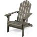 Cara Outdoor Foldable Acacia Wood Adirondack Chair Gray Finish