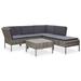 Buyweek 6 Piece Patio Lounge Set with Cushions Poly Rattan Gray