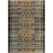 Marina Indoor Outdoor Rug - Tribal Design Comfortable & Durable Power Loomed Polypropylene Material UV Stabilized Tribal Stripe Black 3 3 X 4 11