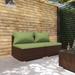 Buyweek Patio Furniture Set 2 Piece with Cushions Poly Rattan Brown